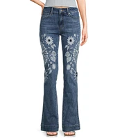 Prosperity Denim Mid Rise Embroidered Bootcut Trouser Jeans