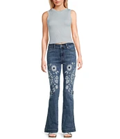 Prosperity Denim Mid Rise Embroidered Bootcut Trouser Jeans