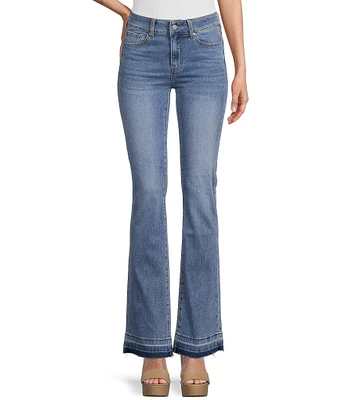 Prosperity Denim Mid Rise Frayed Hem Trouser Bootcut Jeans