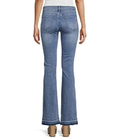 Prosperity Denim Mid Rise Frayed Hem Trouser Bootcut Jeans