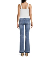 Prosperity Denim Mid Rise Frayed Hem Trouser Bootcut Jeans