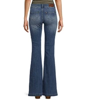 Prosperity High Rise Denim Patch Pocket Flare Leg Jeans