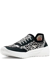 PSUDO Women's Court Bandana Print Washable Slip-On Sneakers