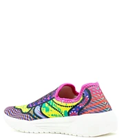 PSUDO Women's Court Printed Washable Slip-On Sneakers