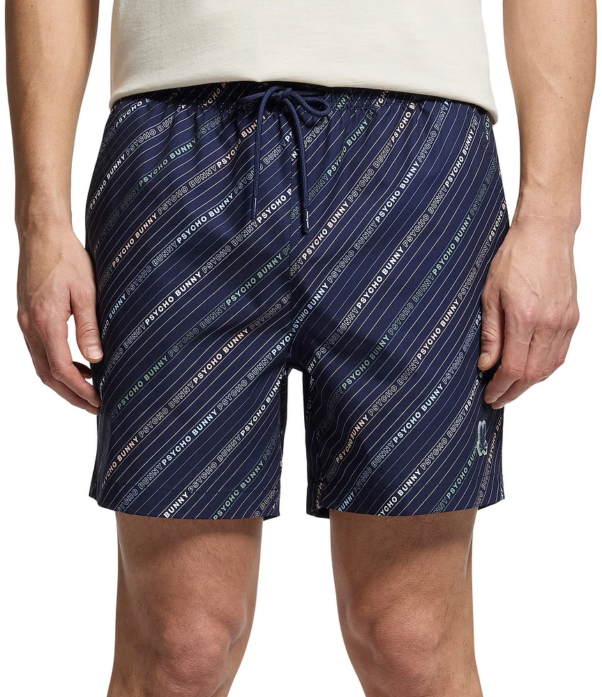 Psycho Bunny 5.75#double; Inseam Renmark Print Swim Trunks