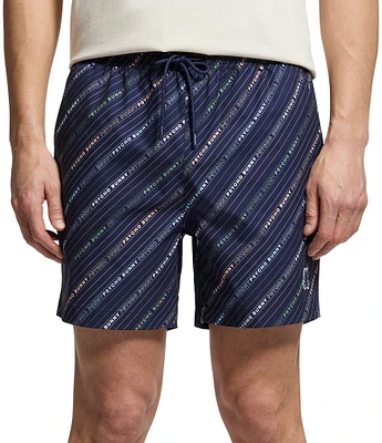 Psycho Bunny 5.75#double; Inseam Renmark Print Swim Trunks