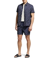 Psycho Bunny 5.75#double; Inseam Renmark Print Swim Trunks