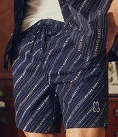 Psycho Bunny 5.75#double; Inseam Renmark Print Swim Trunks
