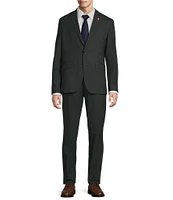 Psycho Bunny Andrew Contemporary Fit Stretch Flat Front Solid Wool Blend 2-Piece Suit