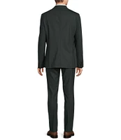 Psycho Bunny Andrew Contemporary Fit Stretch Flat Front Solid Wool Blend 2-Piece Suit