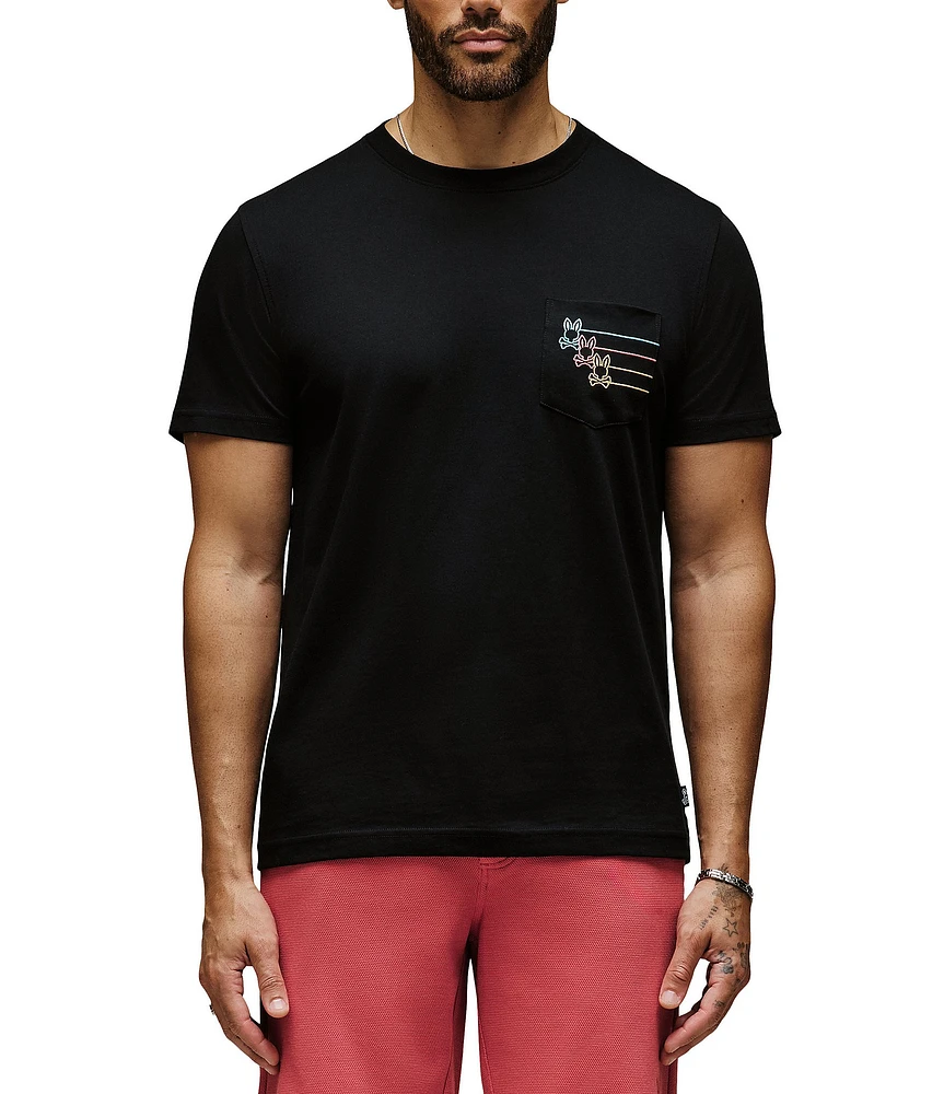 Psycho Bunny Andy Embroidered Pocket Short Sleeve T-Shirt