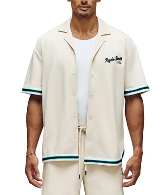 Psycho Bunny Basil Taped Short Sleeve Woven Camp Shirt