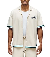 Psycho Bunny Basil Taped Short Sleeve Woven Camp Shirt