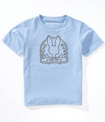 Psycho Bunny Big Boys Melborne Short Sleeve Water-Based Bunny Graphic T-Shirt