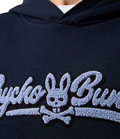 Psycho Bunny Big Boys 7-20 Long Sleeve Chenille-Logo French Terry Hoodie