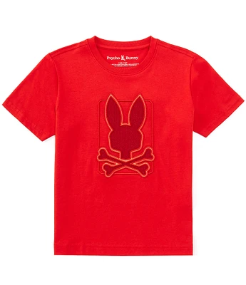 Psycho Bunny Big Boys 7-20 Short-Sleeve Pierce Embroidered-Bunny Graphic T-Shirt