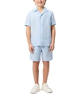 Psycho Bunny Big Boys 7-20 Windcrest Linen Blend Drawstring Shorts