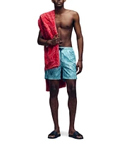 Psycho Bunny Chuck Allover Bunny Pattern 5 3/4#double; Inseam Swim Trunks