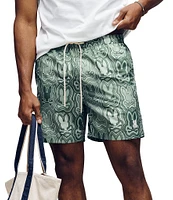 Psycho Bunny Chuck Allover Bunny Pattern 5 3/4#double; Inseam Swim Trunks