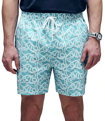 Psycho Bunny Cyrus Nautical-Inspired 5 3/4#double; Inseam Swim Trunks