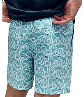 Psycho Bunny Cyrus Nautical-Inspired 5 3/4#double; Inseam Swim Trunks