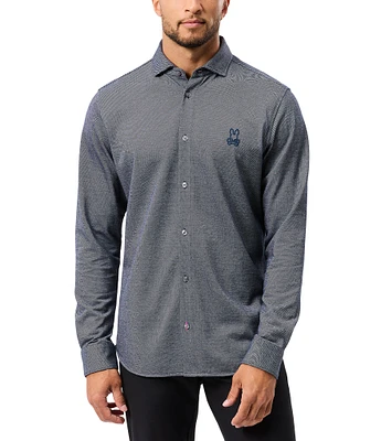 Psycho Bunny Elton Jacquard Long Sleeve Woven Shirt