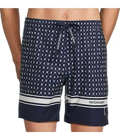 Psycho Bunny Hunter Allover Bunny Pattern 5 3/4#double; Inseam Swim Trunks
