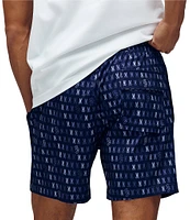 Psycho Bunny Ken Printed Pattern 5 3/4#double; Inseam Swim Trunks