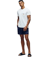 Psycho Bunny Ken Printed Pattern 5 3/4#double; Inseam Swim Trunks
