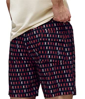 Psycho Bunny Ken Printed Pattern 5 3/4#double; Inseam Swim Trunks