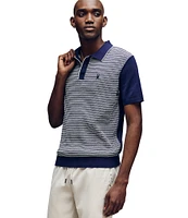Psycho Bunny Kenny Stripe Knit Short Sleeve Polo Shirt