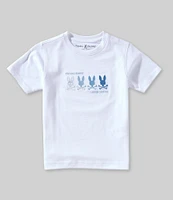 Psycho Bunny Little Boys 5/6 Short Sleeve Oceania Embroidered Bunny T-Shirt
