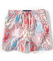 Psycho Bunny Little/Big Boys 5-20 Chuck Allover-Bunny-Printed Swim Trunks