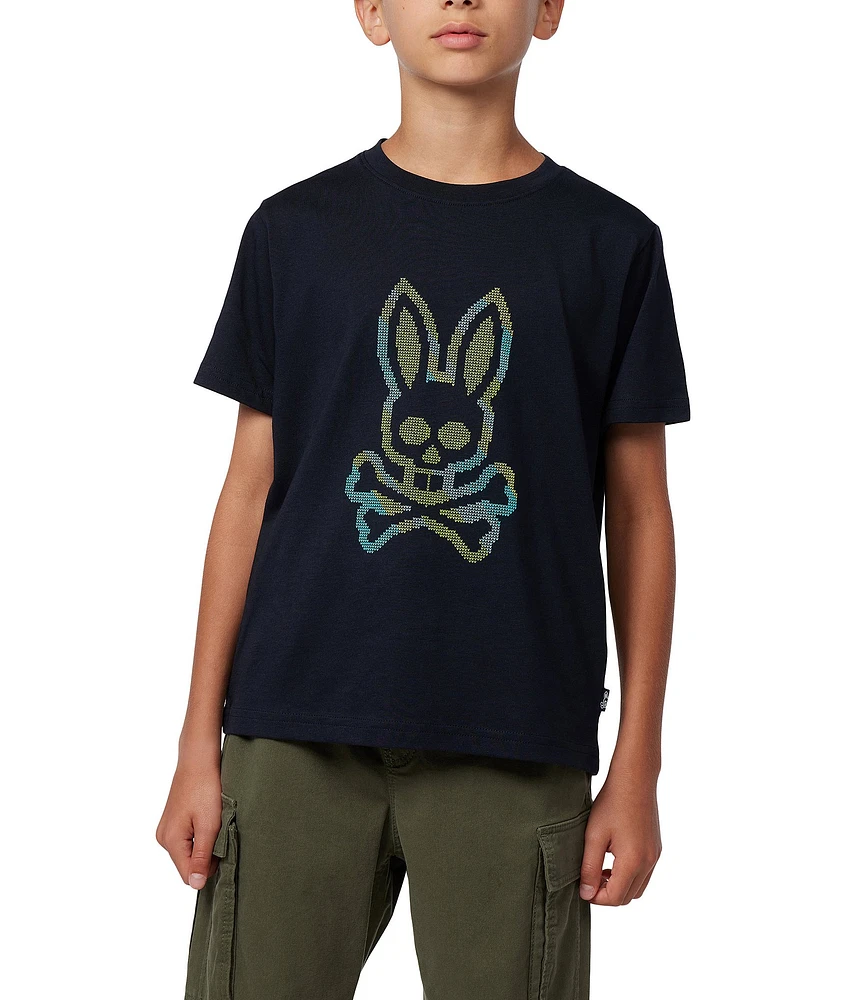 Psycho Bunny Little/Big Boys 5-20 Short Sleeve Apple Valley Sweater-Stitch T-Shirt