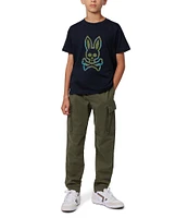 Psycho Bunny Little/Big Boys 5-20 Short Sleeve Apple Valley Sweater-Stitch T-Shirt