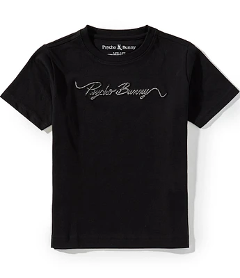 Psycho Bunny Little/Big Boys 5-20 Short-Sleeve Cyrus Rope-Style Embroidered-Wordmark Logo T-Shirt
