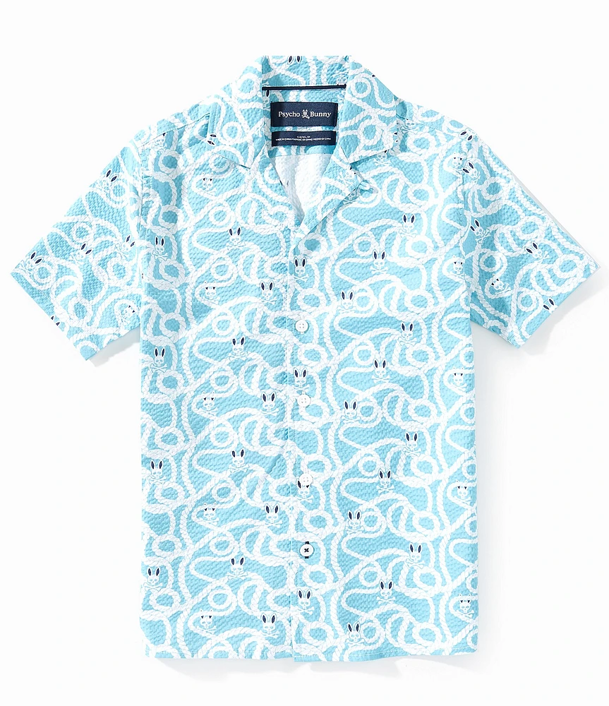 Psycho Bunny Little/Big Boys 5-20 Short-Sleeve Cyrus Woven Seersucker Shirt