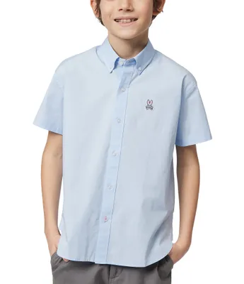 Psycho Bunny Little/Big Boys 5-20 Short Sleeve Poplin Shirt