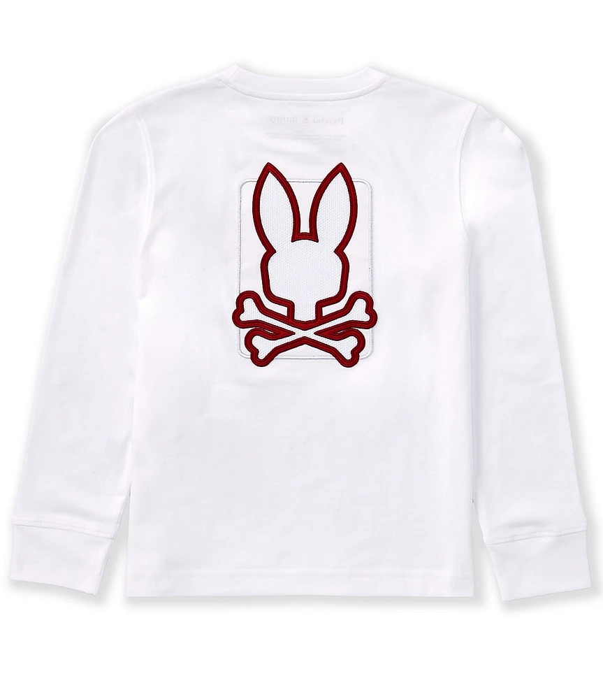 Psycho Bunny Little/Big Boys 7-20 Long Sleeve Pierce Embroidered-Back Graphic T-Shirt