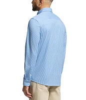 Psycho Bunny Manson Classic Fit Spread Collar Patterned Stretch Knit Dress Shirt