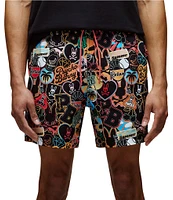 Psycho Bunny Marco Printed Pattern 5 3/4#double; Inseam Swim Trunks