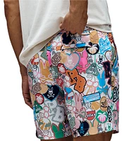 Psycho Bunny Marco Printed Pattern 5 3/4#double; Inseam Swim Trunks