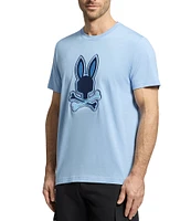 Psycho Bunny New Castle Graphic Short Sleeve Large Embroidered Logo T-Shirt