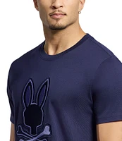 Psycho Bunny New Castle Graphic Short Sleeve Large Embroidered Logo T-Shirt