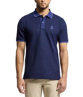 Psycho Bunny New Castle Pique Short Sleeve Contrast Collar Polo Shirt