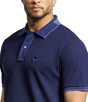 Psycho Bunny New Castle Pique Short Sleeve Contrast Collar Polo Shirt