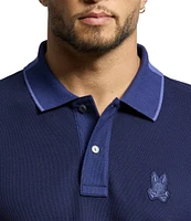 Psycho Bunny New Castle Pique Short Sleeve Contrast Collar Polo Shirt