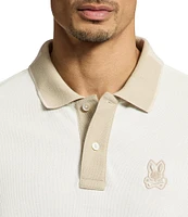 Psycho Bunny New Castle Pique Short Sleeve Contrast Collar Polo Shirt
