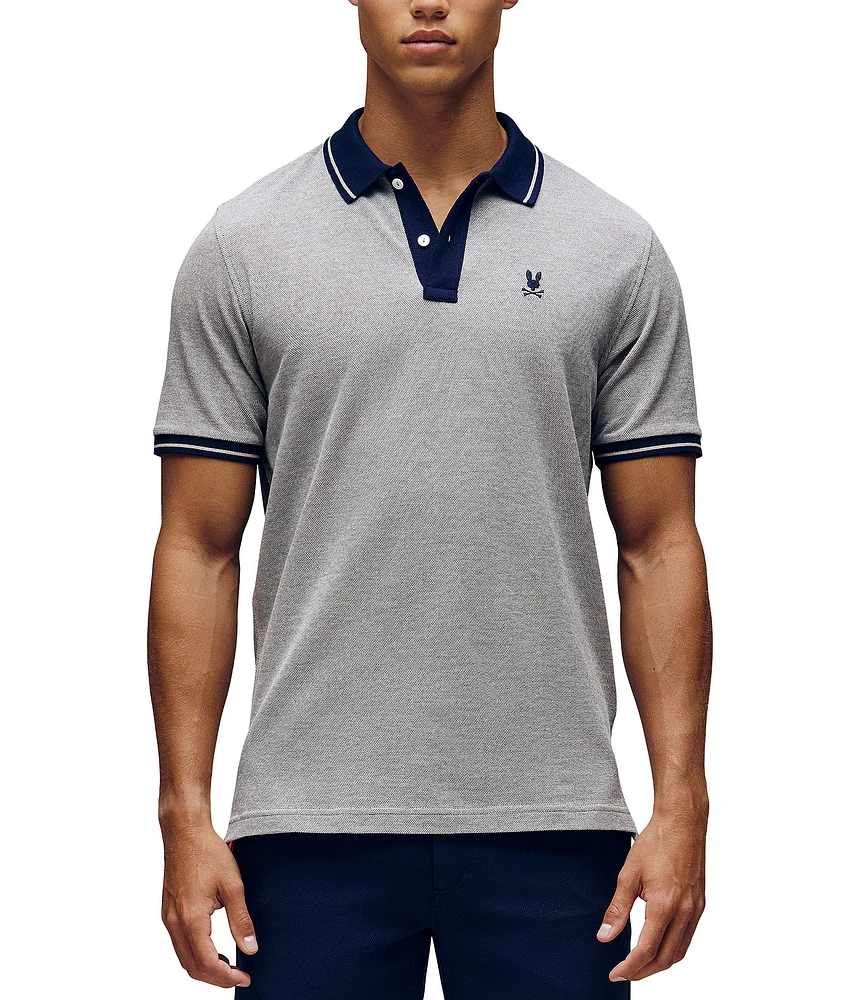 Psycho Bunny Quinton Textured Pique Short Sleeve Polo Shirt