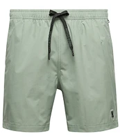 Psycho Bunny Samos Hydro Chromic 5 3/4#double; Inseam Printed Swim Trunks